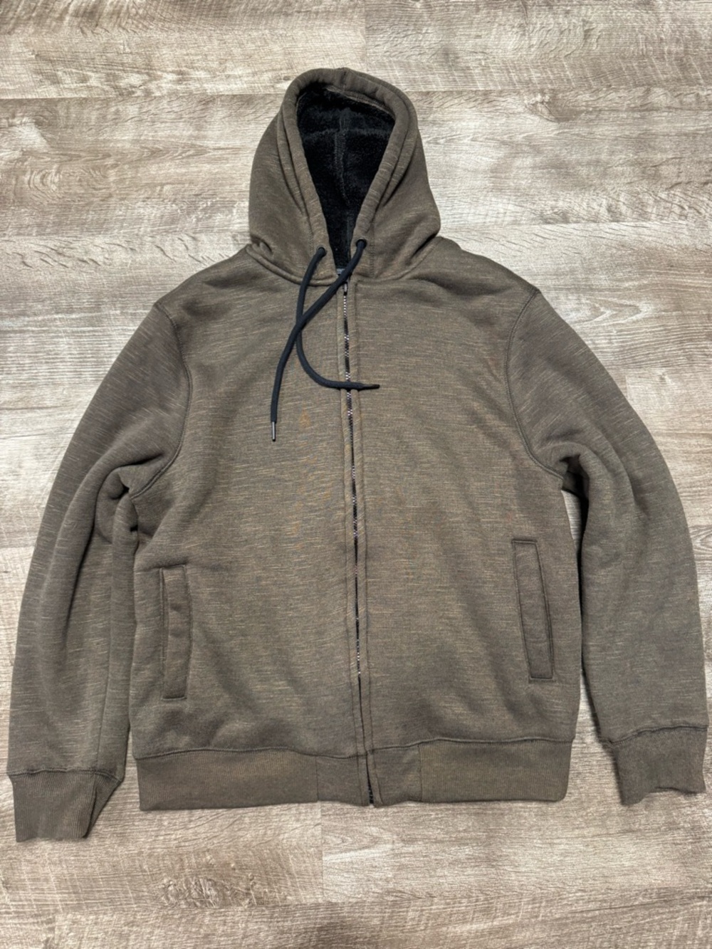Members Mark Sherpa Lined Hoodie Zip Up Size Small